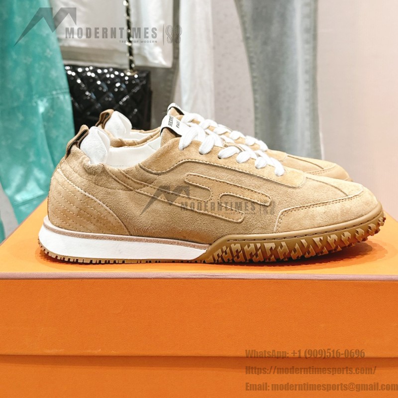 Hermes Jet sneakers women yellow Jaune Calisson Jaune Malawi side view