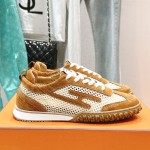 HERMES Jet Sneakers H251134Zv5K340 Beige Lin Naturel luxury mesh sneakers side view