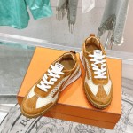 HERMES Jet Sneakers H251134Zv5K340 Beige Lin Naturel luxury mesh sneakers side view