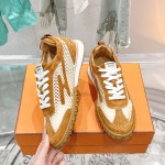 HERMES Jet Sneakers H251134Zv5K340 Beige Lin Naturel luxury mesh sneakers side view