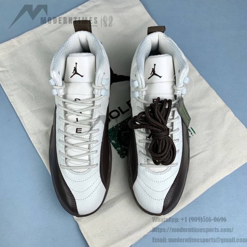 Air Jordan 12 Retro SoleFly FZ5026-100 in White and Baroque Brown Air Jordan 12 Retro SoleFly FZ5026-100 - White with Baroque Brown Accents