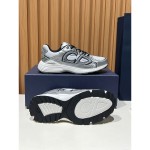 DIOR B30 White Silver Mesh & Calfskin Sneakers for Men and Women DIOR B30 White Silver Sneakers 3SN279ZYG H869 Luxury Designer Shoes