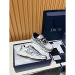 DIOR B30 White Silver Mesh & Calfskin Sneakers for Men and Women DIOR B30 White Silver Sneakers 3SN279ZYG H869 Luxury Designer Shoes