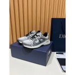 DIOR B30 White Silver Mesh & Calfskin Sneakers for Men and Women DIOR B30 White Silver Sneakers 3SN279ZYG H869 Luxury Designer Shoes