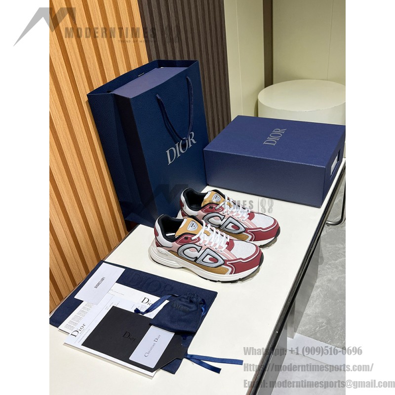 DIOR B30 White Brown Beige Mesh Calfskin Sneakers for Men and Women DIOR B30 White Brown Beige Sneakers 3SN279ZMD H867 Luxury Mesh Calfskin Shoes