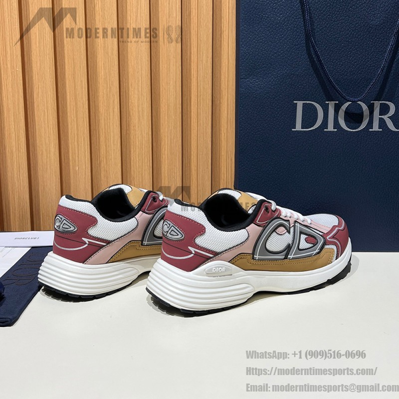 DIOR B30 White Brown Beige Mesh Calfskin Sneakers for Men and Women DIOR B30 White Brown Beige Sneakers 3SN279ZMD H867 Luxury Mesh Calfskin Shoes
