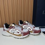DIOR B30 White Brown Beige Mesh Calfskin Sneakers for Men and Women DIOR B30 White Brown Beige Sneakers 3SN279ZMD H867 Luxury Mesh Calfskin Shoes