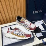 DIOR B30 White Brown Beige Mesh Calfskin Sneakers for Men and Women DIOR B30 White Brown Beige Sneakers 3SN279ZMD H867 Luxury Mesh Calfskin Shoes