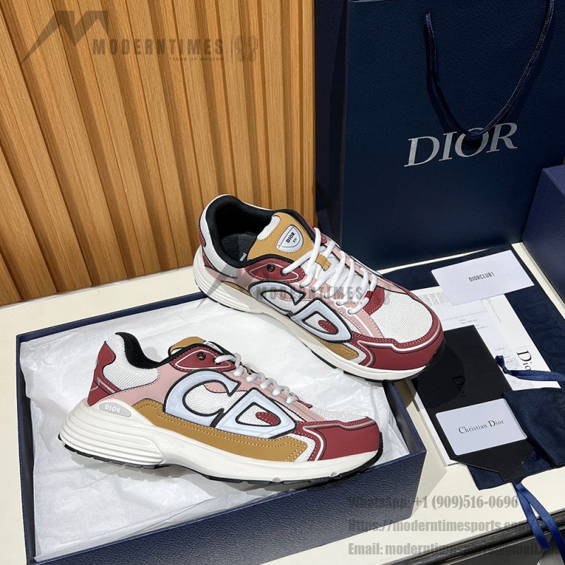 DIOR B30 White Brown Beige Mesh Calfskin Sneakers for Men and Women DIOR B30 White Brown Beige Sneakers 3SN279ZMD H867 Luxury Mesh Calfskin Shoes