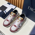 DIOR B30 White Brown Beige Mesh Calfskin Sneakers for Men and Women DIOR B30 White Brown Beige Sneakers 3SN279ZMD H867 Luxury Mesh Calfskin Shoes
