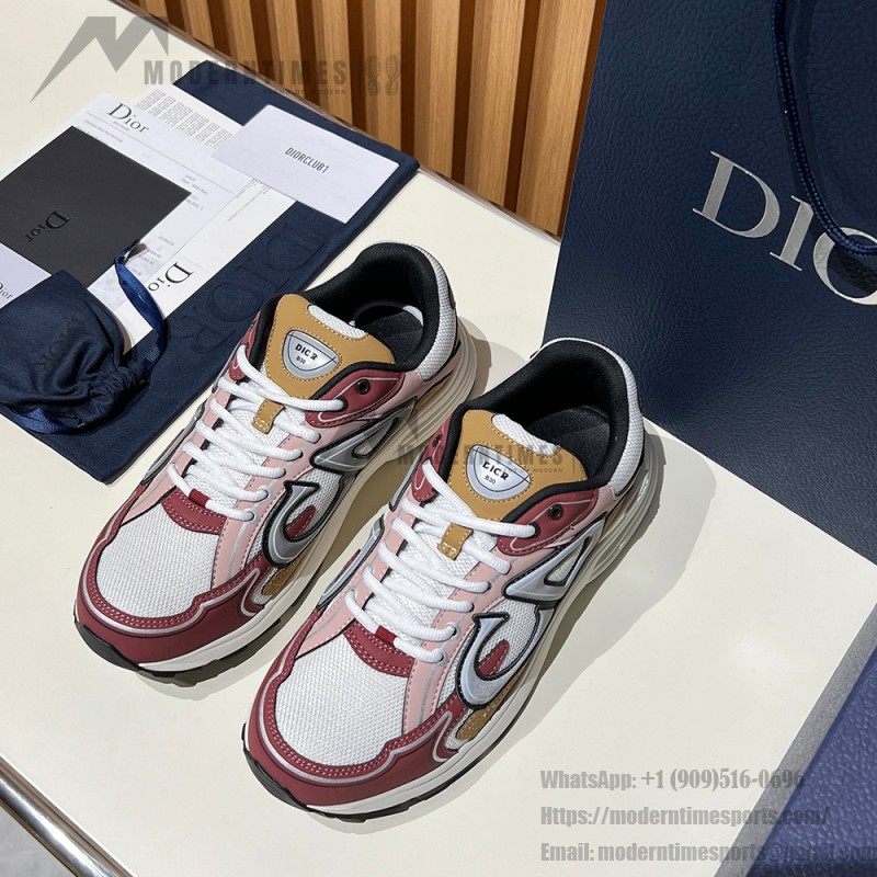 DIOR B30 White Brown Beige Mesh Calfskin Sneakers for Men and Women DIOR B30 White Brown Beige Sneakers 3SN279ZMD H867 Luxury Mesh Calfskin Shoes