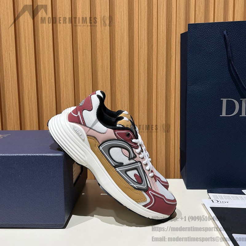 DIOR B30 White Brown Beige Mesh Calfskin Sneakers for Men and Women DIOR B30 White Brown Beige Sneakers 3SN279ZMD H867 Luxury Mesh Calfskin Shoes