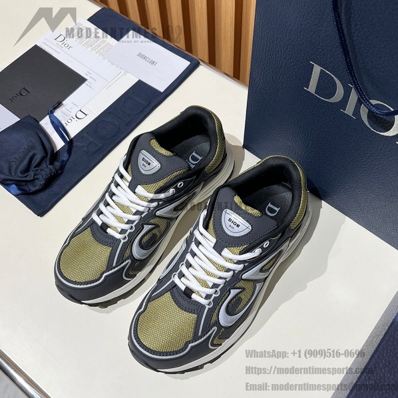 DIOR B30 Deep Green Black Sneakers for Men and Women DIOR B30 Deep Green Black Sneakers 3SN279ZRD H664 Luxury Mesh and Calfskin Shoes