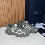 DIOR B30 Olive Green Designer Sneakers for Men and Women DIOR B30 Low-Top Olive Sneakers 3SN279ZRD H680 Luxury Mesh Calfskin Shoes