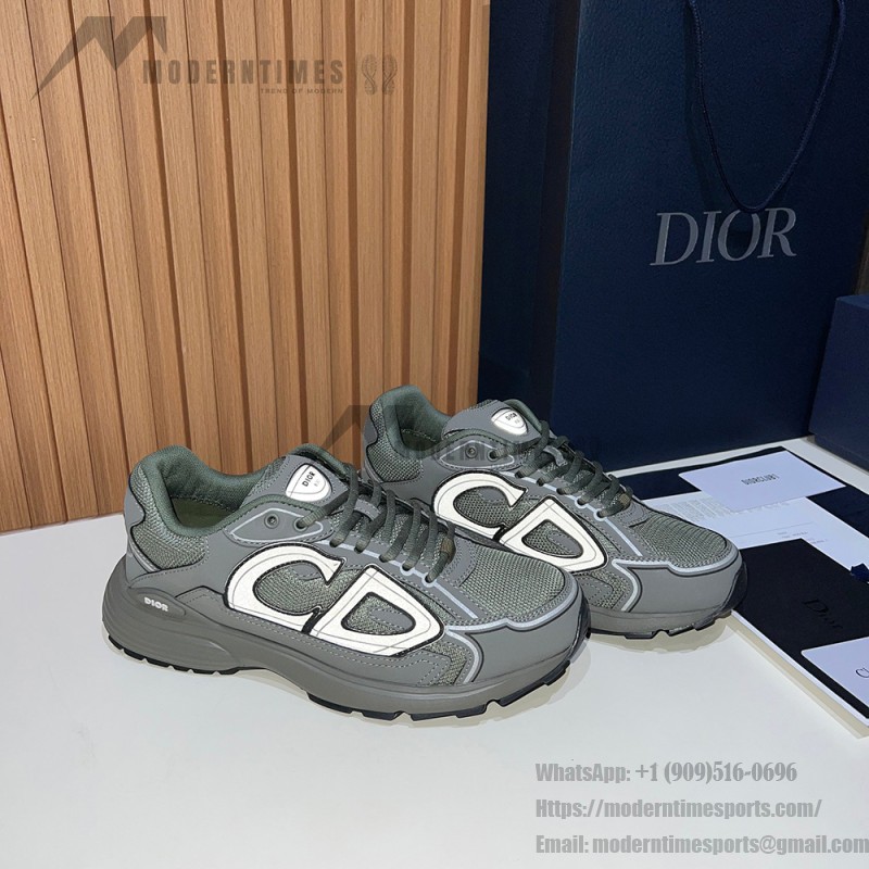 DIOR B30 Olive Green Designer Sneakers for Men and Women DIOR B30 Low-Top Olive Sneakers 3SN279ZRD H680 Luxury Mesh Calfskin Shoes