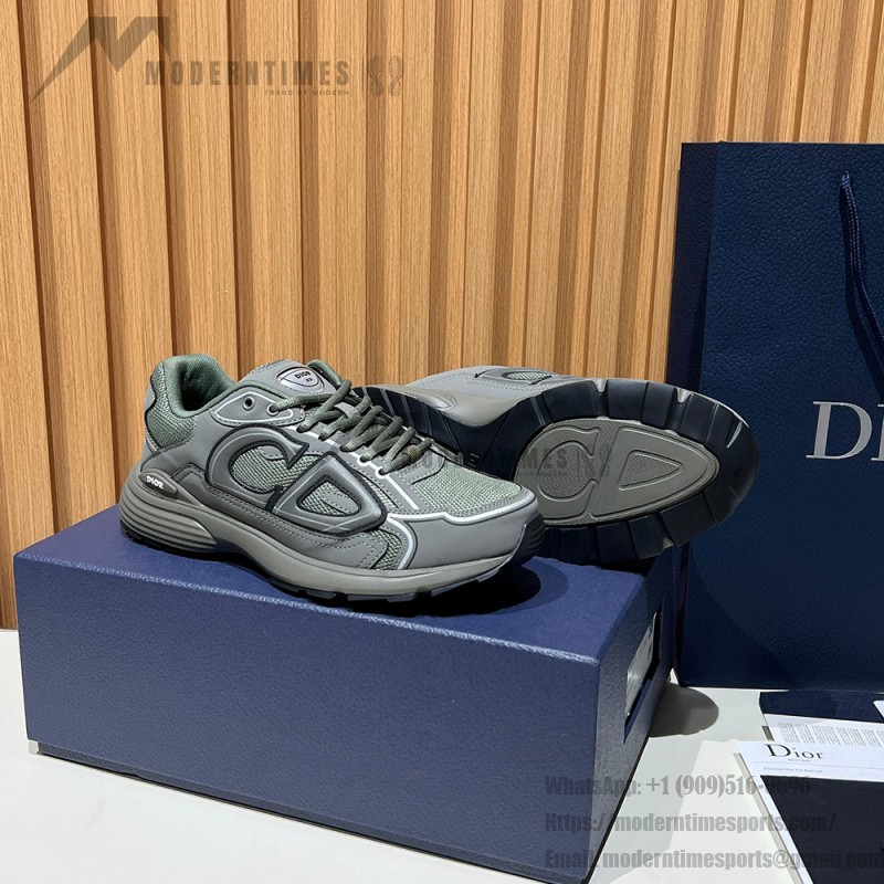 DIOR B30 Olive Green Designer Sneakers for Men and Women DIOR B30 Low-Top Olive Sneakers 3SN279ZRD H680 Luxury Mesh Calfskin Shoes