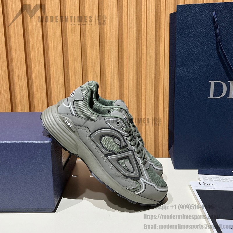 DIOR B30 Olive Green Designer Sneakers for Men and Women DIOR B30 Low-Top Olive Sneakers 3SN279ZRD H680 Luxury Mesh Calfskin Shoes