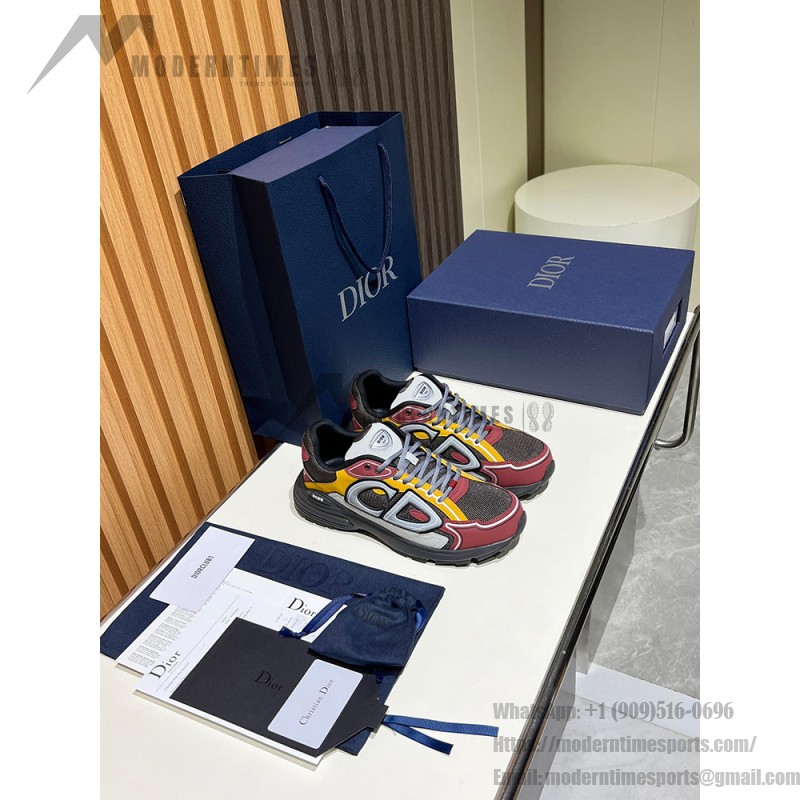 DIOR B30 3SN279ZRB H427 Deep Gray Burgundy Luxury Designer Sneakers DIOR B30 Deep Gray Burgundy Mesh and Calfskin Sneakers for Men and Women