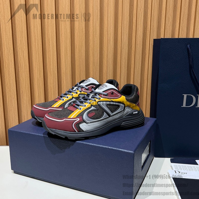 DIOR B30 3SN279ZRB H427 Deep Gray Burgundy Luxury Designer Sneakers DIOR B30 Deep Gray Burgundy Mesh and Calfskin Sneakers for Men and Women