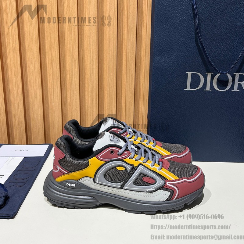 DIOR B30 3SN279ZRB H427 Deep Gray Burgundy Luxury Designer Sneakers DIOR B30 Deep Gray Burgundy Mesh and Calfskin Sneakers for Men and Women