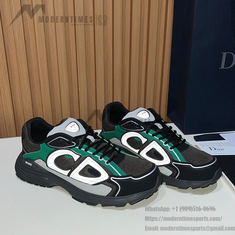 DIOR B30 Deep Gray Green Jun Unisex Designer Sneakers DIOR B30 Deep Gray Green Jun Sneakers Mesh & Calfskin Luxury Shoes
