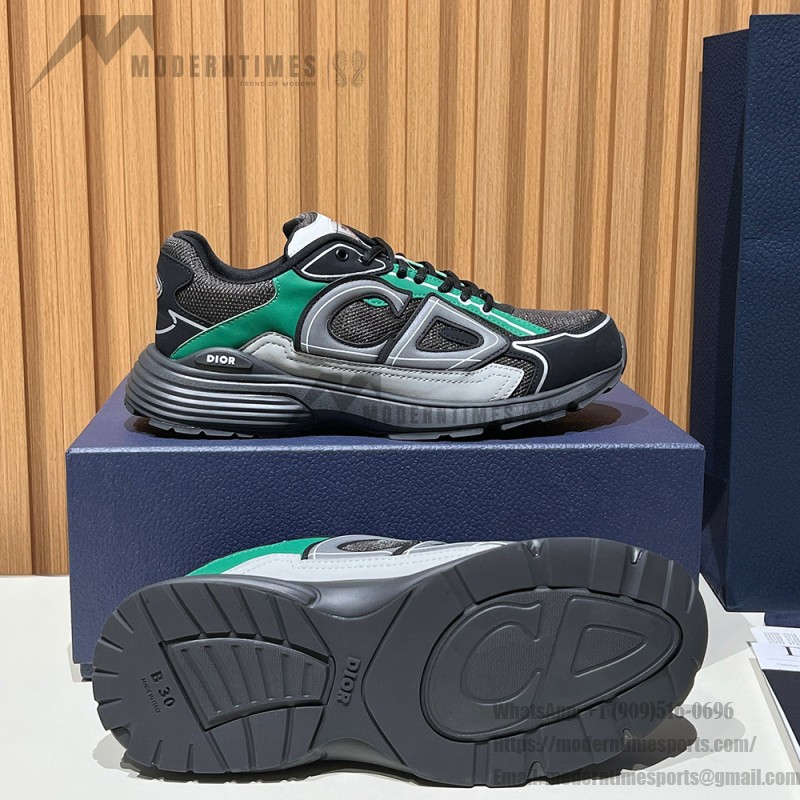 DIOR B30 Deep Gray Green Jun Unisex Designer Sneakers DIOR B30 Deep Gray Green Jun Sneakers Mesh & Calfskin Luxury Shoes