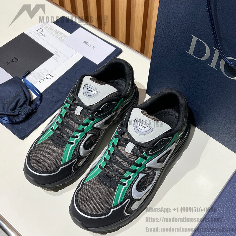 DIOR B30 Deep Gray Green Jun Unisex Designer Sneakers DIOR B30 Deep Gray Green Jun Sneakers Mesh & Calfskin Luxury Shoes