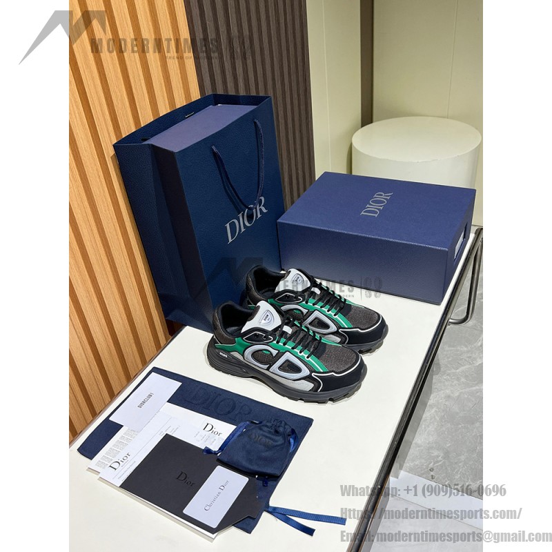 DIOR B30 Deep Gray Green Jun Unisex Designer Sneakers DIOR B30 Deep Gray Green Jun Sneakers Mesh & Calfskin Luxury Shoes