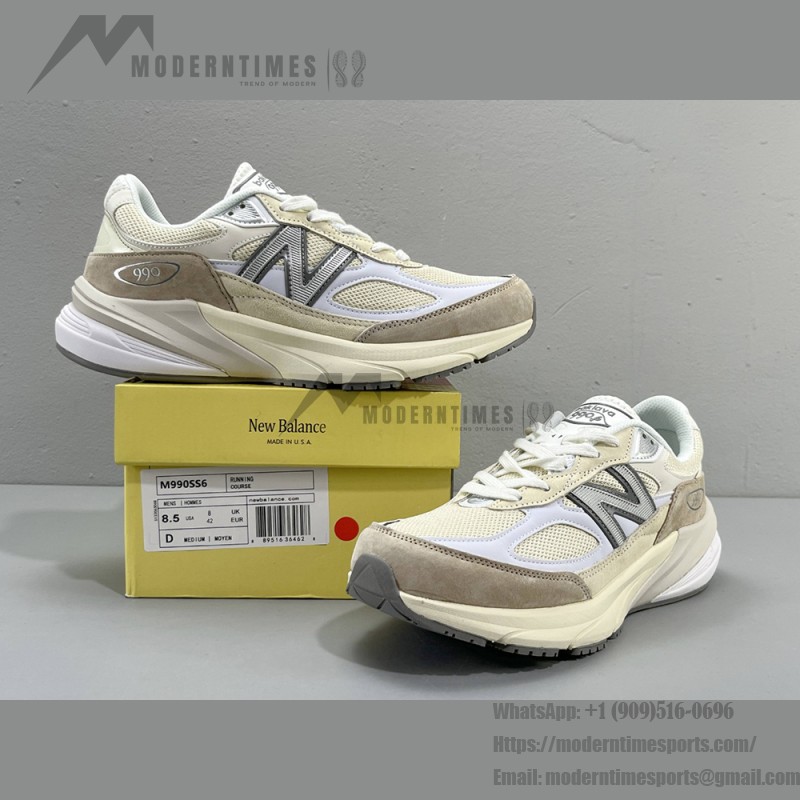 New Balance 990v6 Made in USA Cream M990SS6 – Premium Suede and Mesh Sneakers in Cream