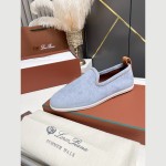 Loro Piana Venice Walk Loafer Men’s Shoes Brisk Blue Suede Slip-On