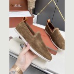 Loro Piana Venice Walk Loafer Men’s Shoes in Dark Birch Suede – Luxury Slip-On FAN1318-H15D