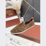 Loro Piana Venice Walk Loafer Men’s Shoes in Dark Birch Suede – Luxury Slip-On FAN1318-H15D