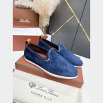 Loro Piana Venice Walk Loafer Men’s Shoes Navy Blue Luxury Suede Slip-On FAN1318-W000