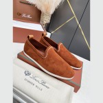 Loro Piana Venice Walk Loafer Men’s Shoes Dark Brick Suede Slip-On