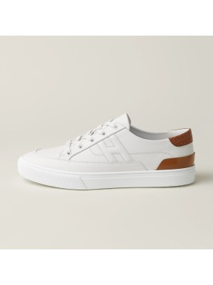 HERMES Deep Leather Sneakers H231888ZH1W440 – Unisex Luxury White Low-Top Designer Shoes for Everyday Wear