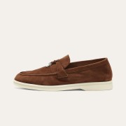 Loro Piana サマーチャームズ ウォーク ローファー FAE5444-E424 サドルブラウン 女性用 高級デザイナーコンフォートシューズ