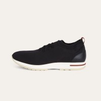 Loro Piana The Gift of Kings® 360 LP Flexy Walk Sneaker FAL0944-8000 Men – Black Luxury Casual Shoes