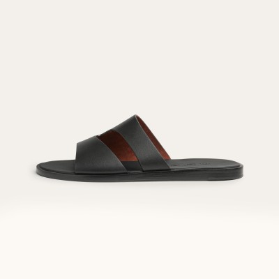 Loro Piana Pilat Plain Walk Sandal FAP1185-8000 Black | Men's Designer Comfort Sandals