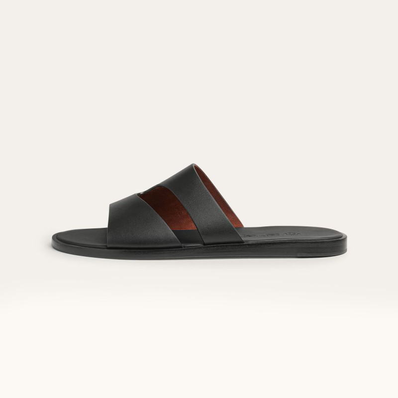 Loro Piana Pilat Plain Walk Sandal FAP1185-8000 Black Footwear Loro Piana Pilat Plain Walk Sandal FAP1185-8000 Black Men's Comfort Sandals Front View