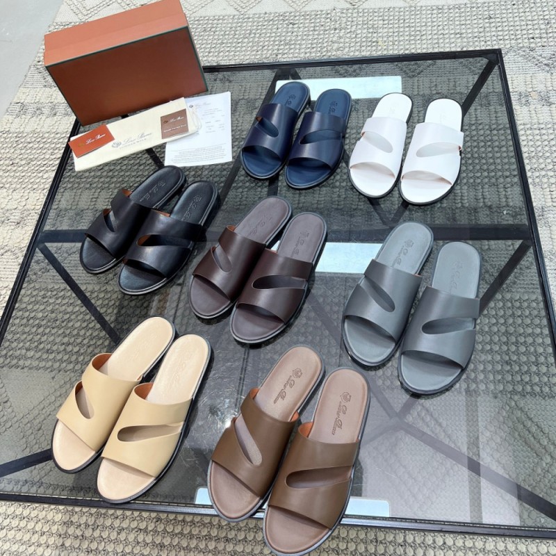 Loro Piana Pilat Plain Walk Sandal FAP1185-H0JF Dark Moka Footwear Loro Piana Pilat Plain Walk Sandal FAP1185-H0JF Dark Moka Men's Comfort Sandals Front View